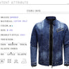 ABOORUN Fleece Denim Jacket Men Streetwear Motorcycle Biker Coats Slim fit Jackets Male Clothes