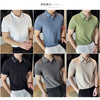 Men Polo Shirt Thin British Style Solid Casual Slim Fit Short Sleeved Top T-shirt Fashion Streetwear Men Clothing