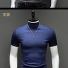 Fashion Men's Summer Korean Style Plus Size Harajuku T-Shirt Short Sleeve High Neck Turtleneck Slim Fit Luxury Clothing Male