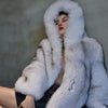 Hot selling Fashion Winter New Real Fox Fur Coat Women Hooded Natural Silver Red Fox Fur Jacket Female Thick Warm Outerwear