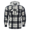 Cross border new fashionable European and American men's foreign trade leisure hooded plaid shirt jacket men's stock