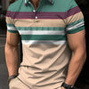 Men's Polo T-Shirt Streetwear Fashion Stripe Printing Summer New Short Sleeves Button Tops Oversized Casual Golf High-quality