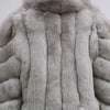 FURHYCFOX Hot sales Fashion New Women's Winter Warm Natural Fur Jackets Lady Luxry Crop Coat Turn-down Collar Fox Fur Coats