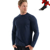 100% Merino Wool Base Layer Men Merino Wool Long Sleeve 240G Midweight Thermal Underwear Wicking Breathable Top + Hiking Socks