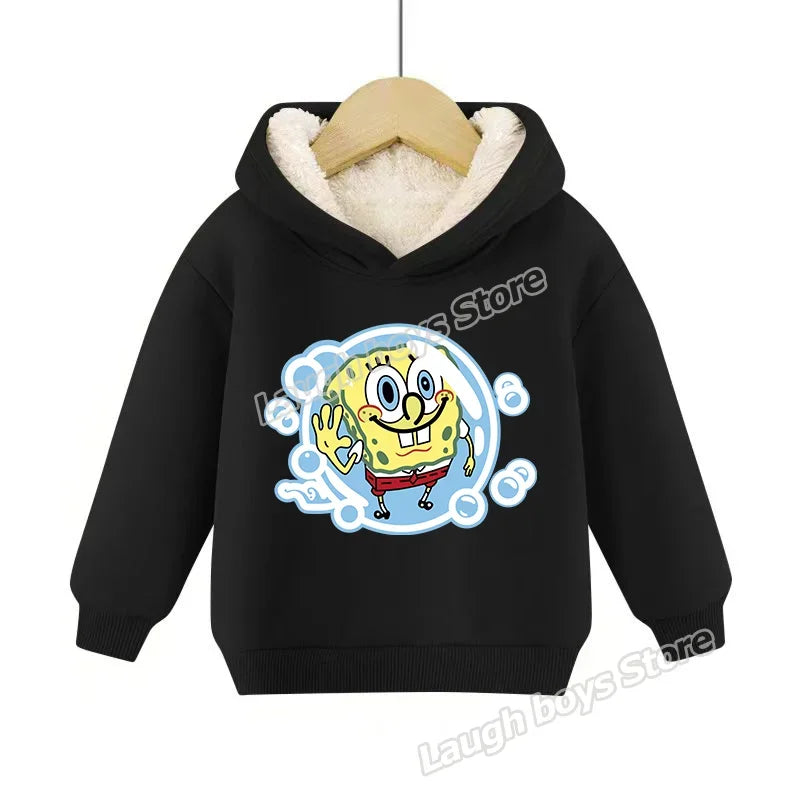 SpongeBob SquarePants Pullover Hoodie Patrick Star Hooded Sweatshirt Heavyweight Fleece Casual Long Sleeve Shirts Birthday Gift