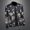 Minglu Spring Autumn Stand Collar Men's Jackets Luxury Flower Allover Printed Sport Casual Zipper Male Outerwear Plus Size 5XL