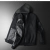 Minglu Autumn Winter Goatskin Men's Jackets High Quality Solid Color Hooded Genune Leather Male Coats Zipper Casual Man Overcoat