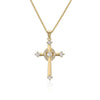 NEWBUY Gold Color Jesus Cross Pendant Stainless Steel Chain Necklace For Women Men Classic Design Christain Jewelry Gift