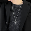 Stainless Steel Necklace Flame Retro Cross Titanium Steel Casting Men Pendant Necklace Type