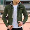 Casual Hooded Single-breasted Jacket Men's Solid Color Jacket Casual Coat Double Pockets