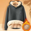 Plush Hooded Pullover For Women Fall And Winter Warm Hoodie Casual Solid Color Hoodies Round Neck Long Sleeves Female Fleece