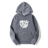 New York Print Hoodies Men Women Spring Autumn Loose Fleece Sweatshirts Harajuku Hooded Tops Sport Clothing