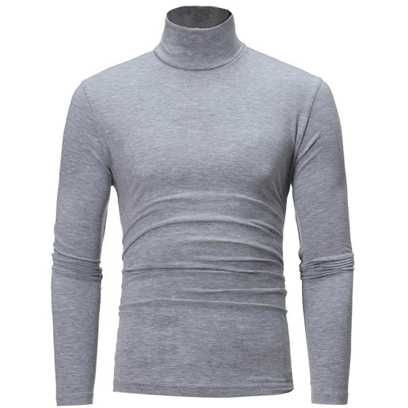 High Neck Slim FitElastic Long Sleeve Pullover Thermal Tops