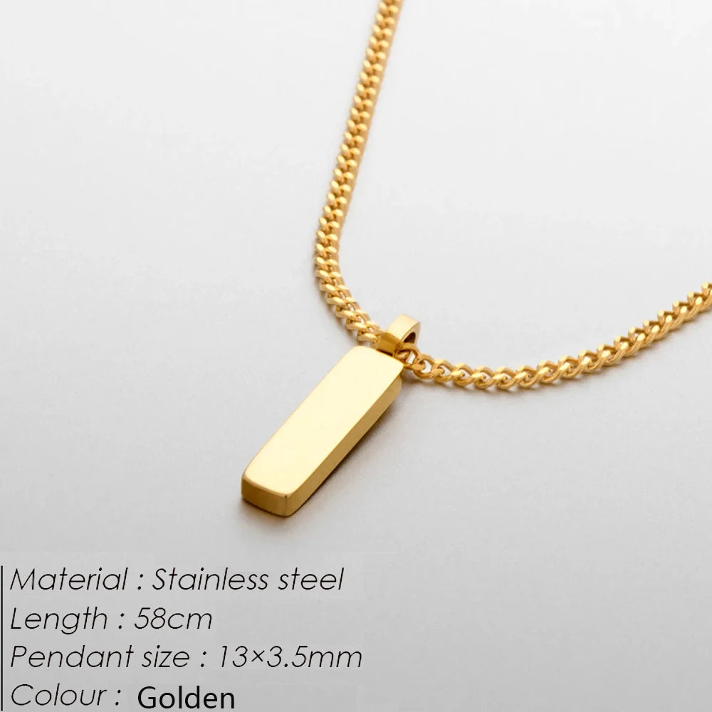 Men's stainless steel jewelry golden pendant Cuban chain necklace waterproof and non fading quality jewelry sold directly