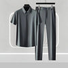 Imitation Ice Silk Short sleeved Shirt Set Gentleman Style Set