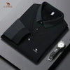 New Long Sleeve Polo Shirts Waffle Men's Long Sleeve T-shirt Spring Lapel Business Casual Polo Shirt Elastic Base Shirt Top