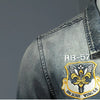 ABOORUN Men Denim Jackets Fashion Eagle Embroidery Jean Coats High Quality Outerwear for Male