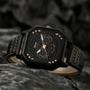 Alloy Quartz Bracelets Casual Leather Strap Cool Black