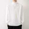 Mens Winter Sweater Thick Warm Knitwear Man Classic Solid Bottom Shirts Men's Pullover White Beige Korean Fleeced Clothes