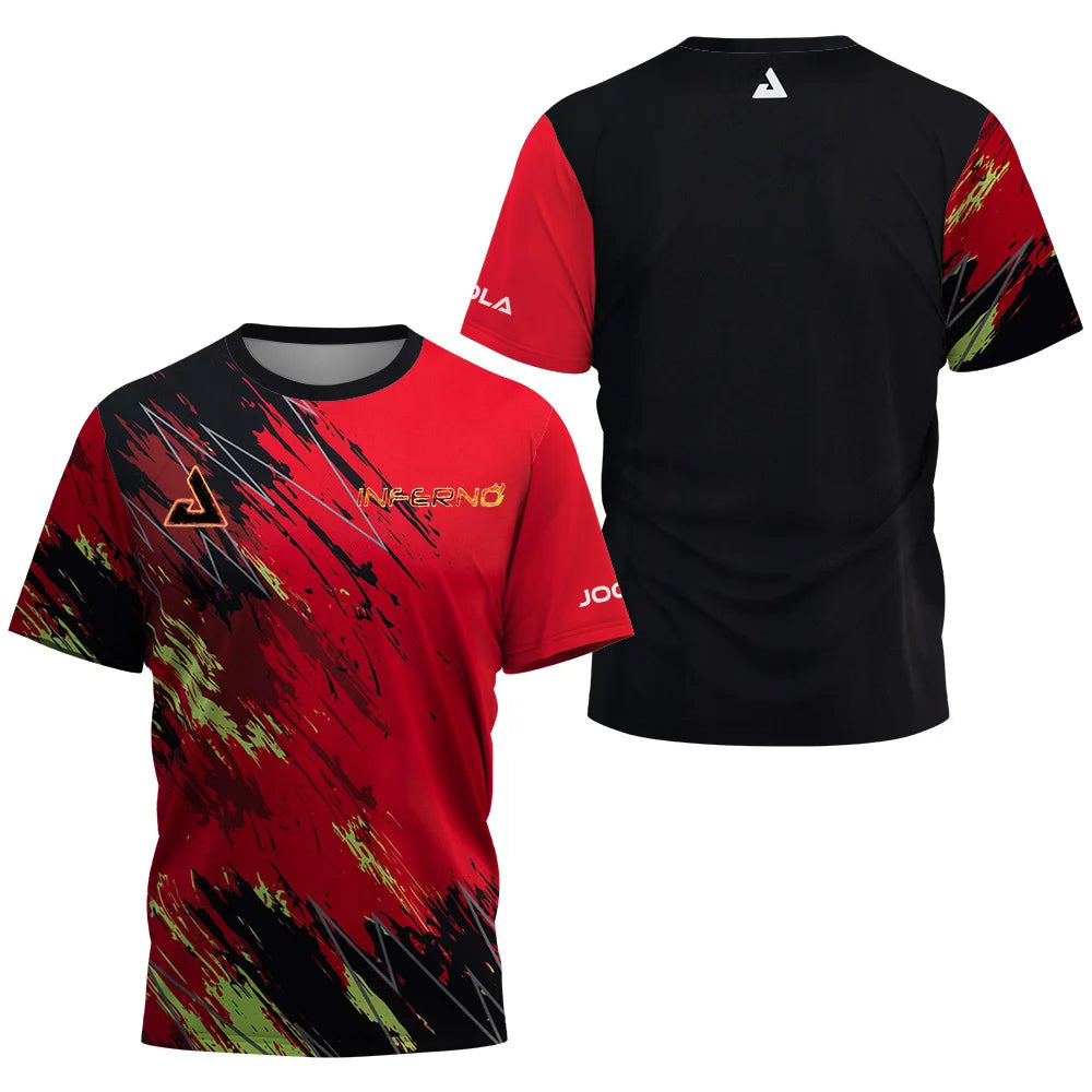 monogram print Men's badminton Tennis brand Quick dry short sleeve men's Tops sports T-shirt