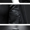 Minglu Hooed Black Pu Mens Leather Jacket Spring Autumn Long Sleeve Slim Fit Solid Color Faux Leather Zipper Male Coats 5XL