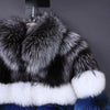 Maomaokong Real Fur Coat Winter Women Silver Fox Fur Luxury Warm Thick Furry Fox Fur Coat Long Natural Fur Jackets