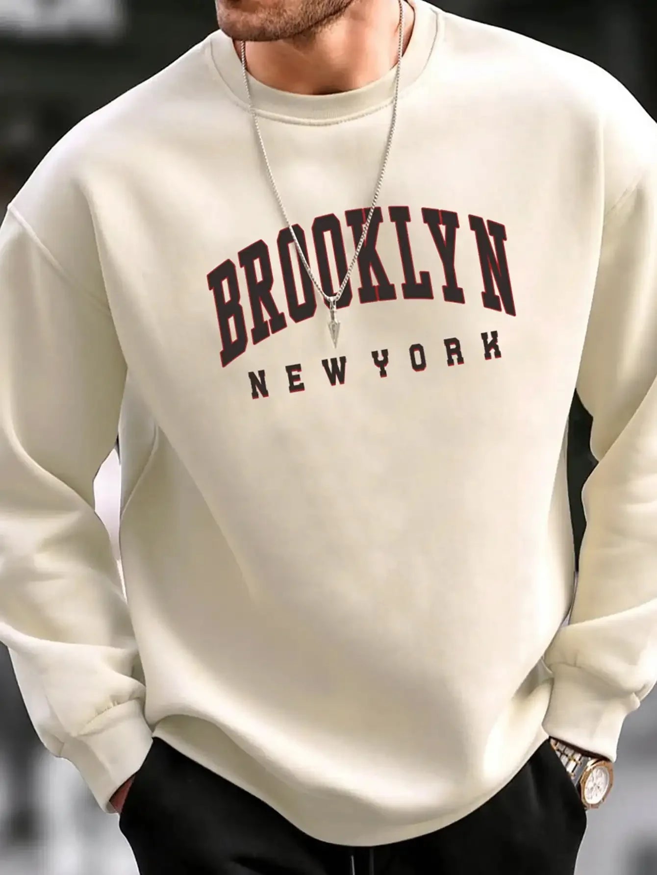 Brooklyn Creative Letter Pattern Male Hoodies Casual Street Style Clothes Hip Hip Loose Sweatshirts  Autumn Fleece Pullovers