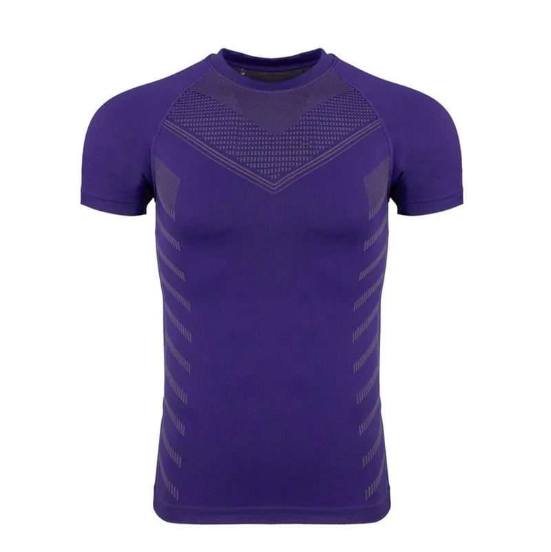 Summer New Men's T-Shirts Sports Fitness Quick Drying Breathable High Elasticity Tight Clothing Gym Running Training Clothes