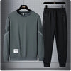 Spring and Autumn New Fashion Sports Long Sleeve T-shirt Set For Men Leisure Loose Comfortable Large Size Two-Piece Set