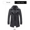 Men's Autumn/Winter Business Woolen Overcoat Fashionable Double Collar Anti-Cold Nestle Jacket Cross-Border Woolen Overcoat