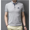 Summer New Men's Embroidered Polo Collar 100% Cotton Short Sleeved Polo Shirt Fashion Solid Color Casual Top T-shirt M-4xl