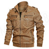 Motorcycle Riding Jacket Washed Retro Motorcycle Pu Leather Jacket Large Size Loose Multi-pocket Men's Leather Jacket