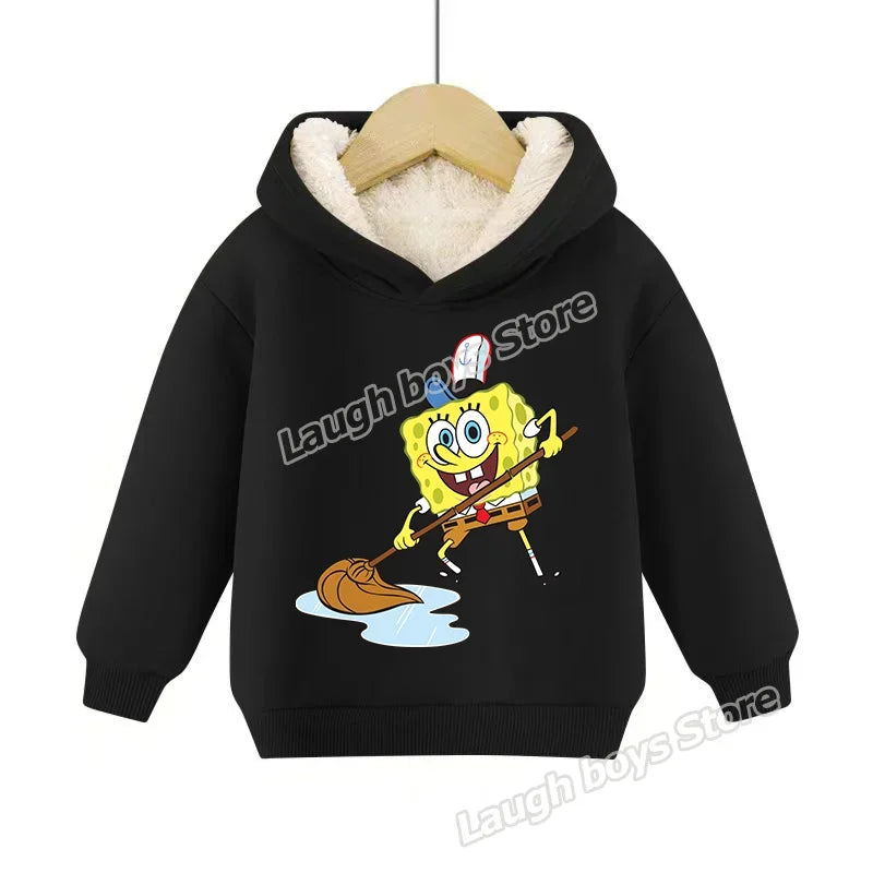 SpongeBob SquarePants Pullover Hoodie Patrick Star Hooded Sweatshirt Heavyweight Fleece Casual Long Sleeve Shirts Birthday Gift