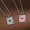 2Piece Set Hip Hop Statement Stainless Steel Poker Card Ace of Spades Necklace For Women Men Pendant Chain Playing Cards Jewelry