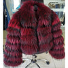 Maomaokong Real Fur Jacket  Women Winter Short Natural real Fox Fur Lady Zipper Fur Coat Female Warm Jacket  with Collar