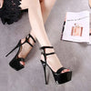 Summer 16cm High Heels Sandals Women Sexy Peep Toe Platform Ankle Buckle Strap Super-high Heel Shoe Party Pumps Gladiator Sandal