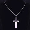 Christian Bible Cross Chain Necklace Stainless Steel Pendant Necklace for Men Religious Prayer Jesus Jewelry corrente masculina