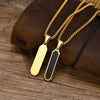 Stylish Mens Geometric Square Necklaces,Black Enamel Rectangle Pendant with Rope Box Chain Collar,Trendy Jewelry Gifts