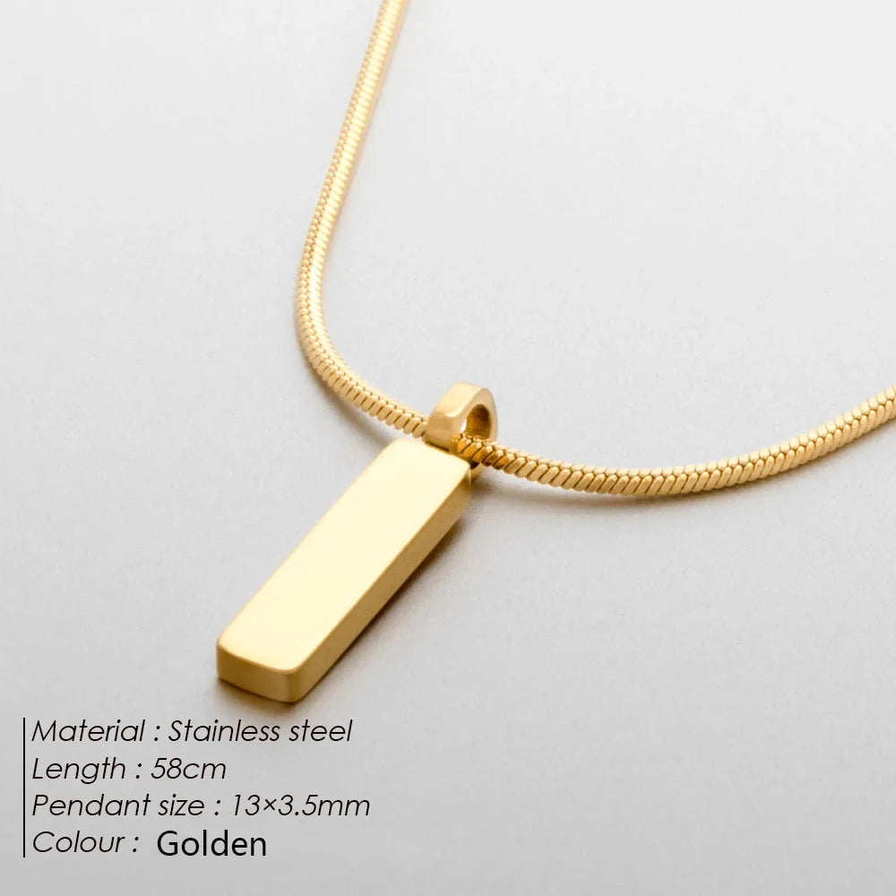 Men's stainless steel jewelry golden pendant Cuban chain necklace waterproof and non fading quality jewelry sold directly