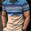 Men's Polo T-Shirt Streetwear Fashion Stripe Printing Summer New Short Sleeves Button Tops Oversized Casual Golf High-quality