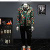 Minglu Hooded Allover Printed Men's Jackets Luxury Hooded Sport Casual Spring Autumn Zipper Male Coats Fashion Man Overcoat 4XL