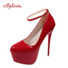 Disco Dance Pumps Women 5.5cm Platform Girding Buckle 16cm Super High Thin Heels