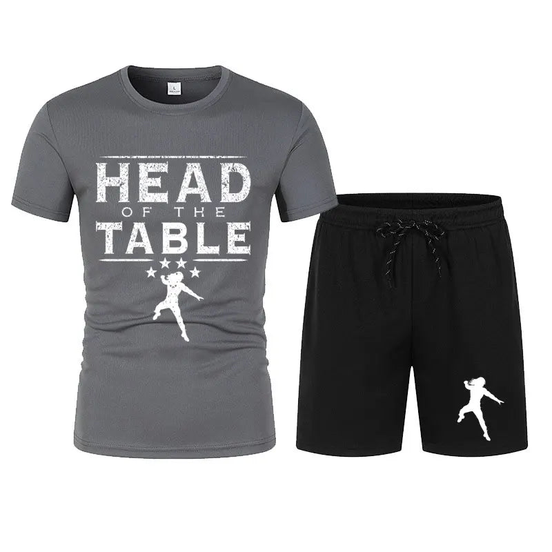 Men's Black Roman Reigns G.O.D. Mode T-Shirt Shorts Set Summer Short Sleeve Man Overiszed Suits New Fashion Clothing Sets