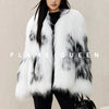 ZVAQS Natural Raccoon Fur Coat Women Winter Luxury Clothes White V Neck Fur Jacket Old Money Style Outerwears 2024 шуба женская