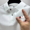 Men's embroidered polo shirt with a flip collar and anti pilling polo shirt. Short sleeved casual hot selling summer busine