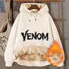 Venom Hoodies Movie Peripherals Jacket Winter Thickened Warm Street Sportswear Casual Sweatshirt Adult Clothes Cool Men Clothing