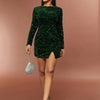 D&M Sexy Backless Bodycon Dress Long Sleeve Sequins Elegant Party Dresses Women Mini Dresses