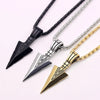 Punk Arrow Shape Necklace For Men Gold Color Alloy Arrow Pendant Party Jewelry Gift Retro Personality Long Chain Necklaces