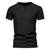 Short-sleeved V Neck T-shirts Fashion Simple Casual Pullover Tops Solid Breathable Sport Fitness Tees for Men