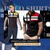 Summer men's short sleeved polo shirt, business office lapel shirt, men's sports and leisure fashionable stripe T-shirt top